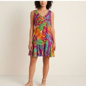 Lauren Ralph Lauren Vibrant Floral Mini Dress XL Size 16